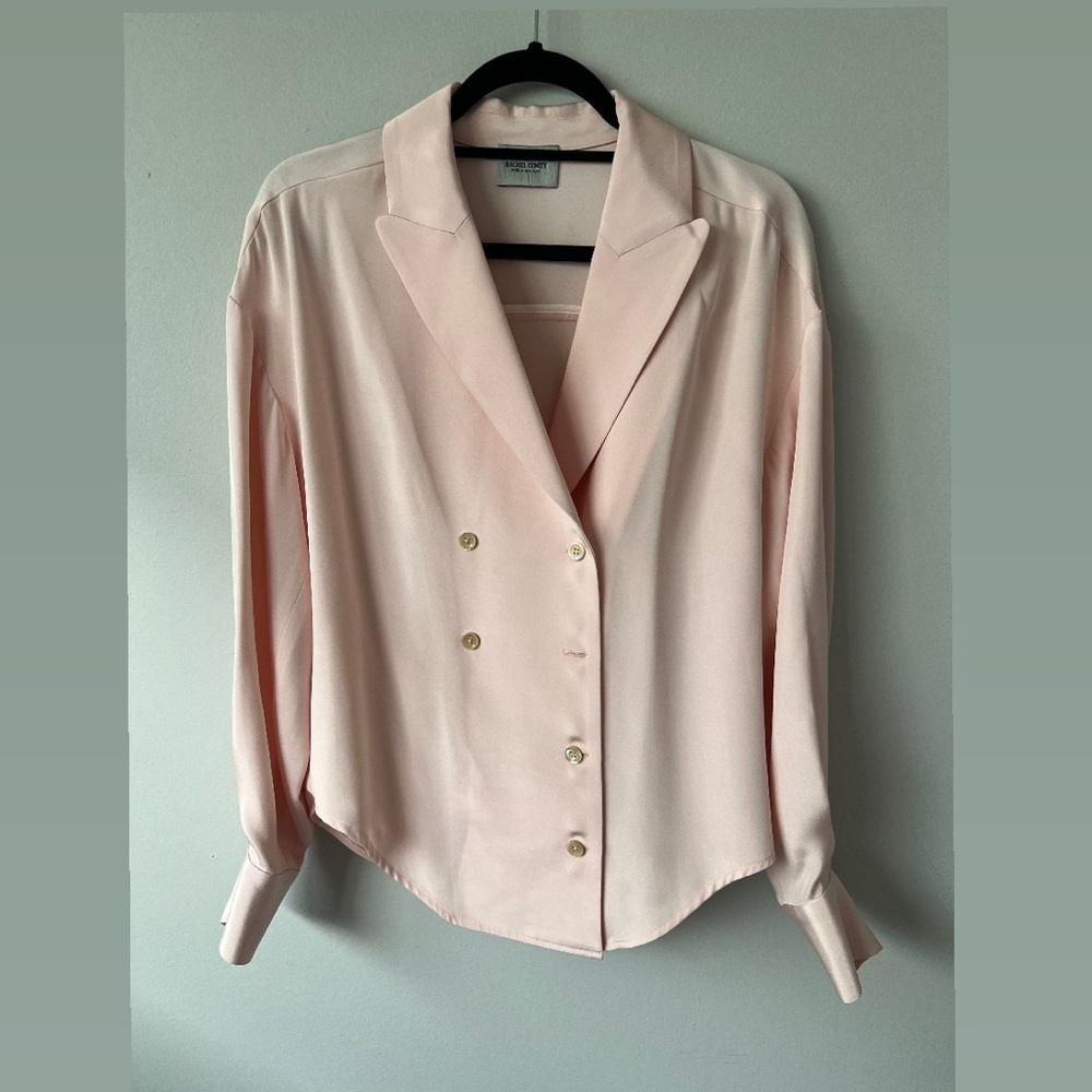 Rachel Comey pink silk double breasted shirt